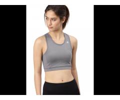 Grey Solid Non Wired Lightly Padded Sports Bra Ideal for low intensity workouts - Image 1