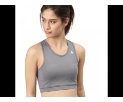 Grey Solid Non Wired Lightly Padded Sports Bra Ideal for low intensity workouts - Image 2