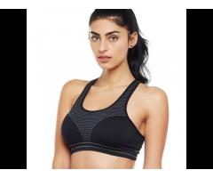 Women Black Printed Non Wired Lightly Padded Racerback Sports Bra BLACK Color beautiful - Image 1