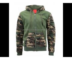 Men Sports Workout hoodies/ Zip up athletic army fleece hoodie/ camo printed Hunting