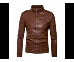 Factory Price Direct Sale Fashion Men's Clothing Winter Warm Outdoor Leather Jacket - Image 1