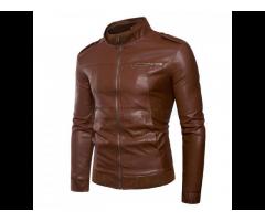 Factory Price Direct Sale Fashion Men's Clothing Winter Warm Outdoor Leather Jacket - Image 2