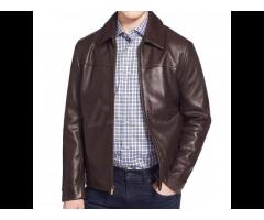 New Men's PU Leather Jacket Casual Fashion Stand Collar Slim Casual Solid Fashion Leather - Image 1
