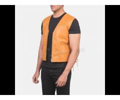 Men's Slim Vest Sleeveless Casual PU Leather Vests Button Open V-neck Slim Fit Vest Men Winter - Image 1