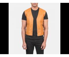 Men's Slim Vest Sleeveless Casual PU Leather Vests Button Open V-neck Slim Fit Vest Men Winter - Image 2