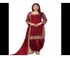 Pakistani Style Salwar Kameez With Heavy Embroidery Work Mirror Work Three Piece Dress