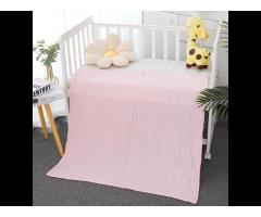 Ataya Baby Muslin Swaddle Solid Kids Bath Towel Seersucker Newborn 100% Organic Cotton Blanket