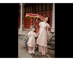 Vietnamese Traditional Dress to Day for Girls OEM Service Support Solid