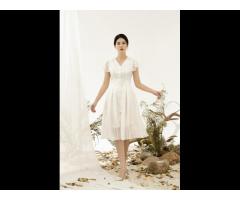 High Quality Factory Price Women Pleated Linen Summer Dress