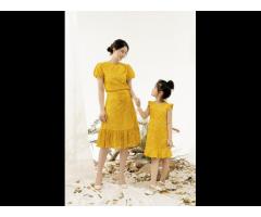 Factory Price Bulk Order Mommy And Me Summer Girl Floral Lace Dress