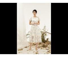 Factory Price Bulk Order Korean Mommy And Me Matching Chiffon Floral Dress