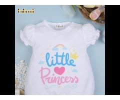 Little princess embroidery bubble for newborn OEM ODM baby set clothing customized - Image 2