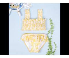 Sprig of flowers pattern swimwear for little girls OEM ODM wholesale baby swimwear - BB2673