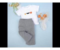Halloween French knot boy set clothing OEM ODM customized hand made embroidery
