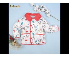 Christmas pattern printed quilted coat for children OEM ODM children quilted clothing - QC111