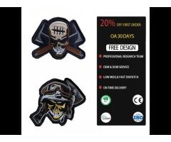New Design Wholesale Custom Skull Pattern embroidery badges Garment Accessories Embroidery Patch