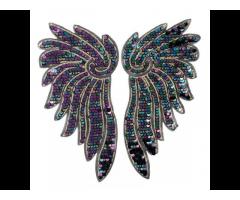OA 30days OEM Bag Clothing Garment Accessories Applique Angel Wings Embroidery Sequin Patches - Image 2