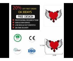 OA 30days OEM Bag Accessories Clothing Women Shirt Top Diy Large Patch Wings Red heart Sequins