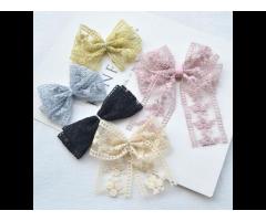 Fashion Gold Thread Embroidery Lace Trim Handmade Bow Hair Child Adult Headdress Jewelry