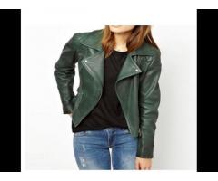 Green Ladies Fancy Leather Jacket