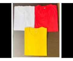 Half Sleeve White Solid Plain T Shirts, Size: Large