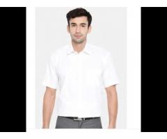 Men's White Half Sleeves Shirt