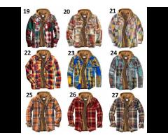 Men's Clothing Cotton Plaid Long-sleeved Loose Hooded Jacket - Image 3
