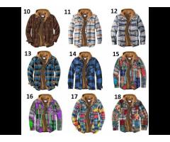 Men's Clothing Cotton Plaid Long-sleeved Loose Hooded Jacket - Image 4