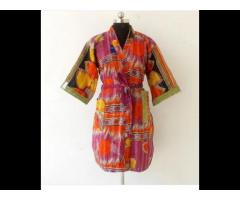 Vintage Cotton Kantha Kimono Robe