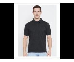 Harbornbay Men Black Solid Polo Collar T-shirt