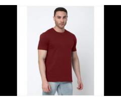 Maroon Men's Round Neck T-Shirt