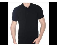 Black Plain Polo T shirt