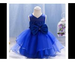 Navy Bow Applique Party Dress