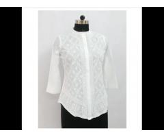 3/4th Sleeve Chikan Embroidered Top