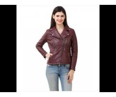 Solid PU Leather Women's Jacket