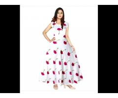 Rayon Casual Wear Floral Printed Long Gown