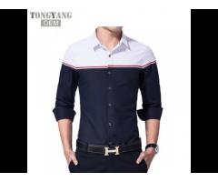TONGYANG New Men Shirt Fashion Brand Design Dress Shirts Slim Fit Vetement Homme Long-Sleeve