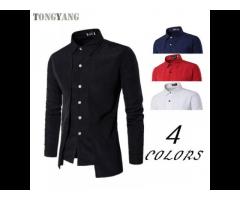 TONGYANG Men'S Shirts 2019 Long-Sleeved Casual shirt Chemise Homme Solid Arrival Dress