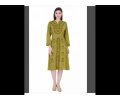 Paras Fashion Rayon Fancy Stone Wash Dress for Women