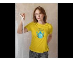 iKraft Women's Slim Fit Yellow T-Shirts
