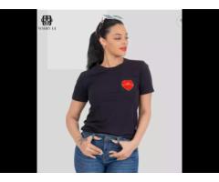 HEART BLACK T-SHIRT FOR WOMEN ladies t shirts wholesale OEM ODM wholesale womens