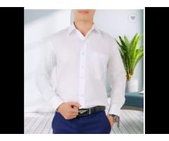 Men's plain white long-sleeve shirts casual formal office