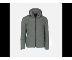 100% Polyester winter mens jackets Stretch Puffer Jacket with Detachable Hood
