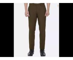 Anti-wrinkle Straight men's trousers Classic Fit Twill Trouser in Brown Anti-Static