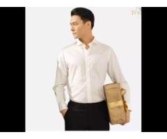 Anti wrinkle Breathable men's shirts Ivory Modal Dress Shirt from Vietnam Cotton
