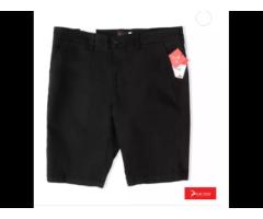 Wholesale Men Casual Sustainable Black Short Khaki Plain Trouser Regular Fit