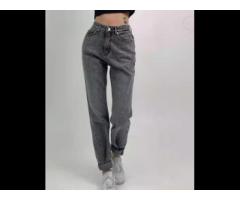 Jeans 2022 new design High Stretchy waisted grey boyfriend baggy jeans for young girl women