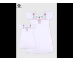 FLOWER HAND EMBROIDERY MOMMY DRESS homewear family set clothing