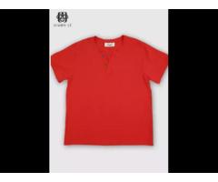 V-NECK SHORT SLEEVES RED T-SHIRT for men wholesale mens