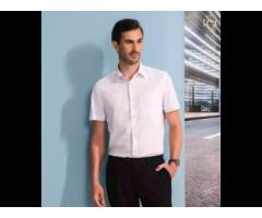 Anti-wrinkle Single Button men designers shirts Polka Dot Short Sleeve Dress Shirt